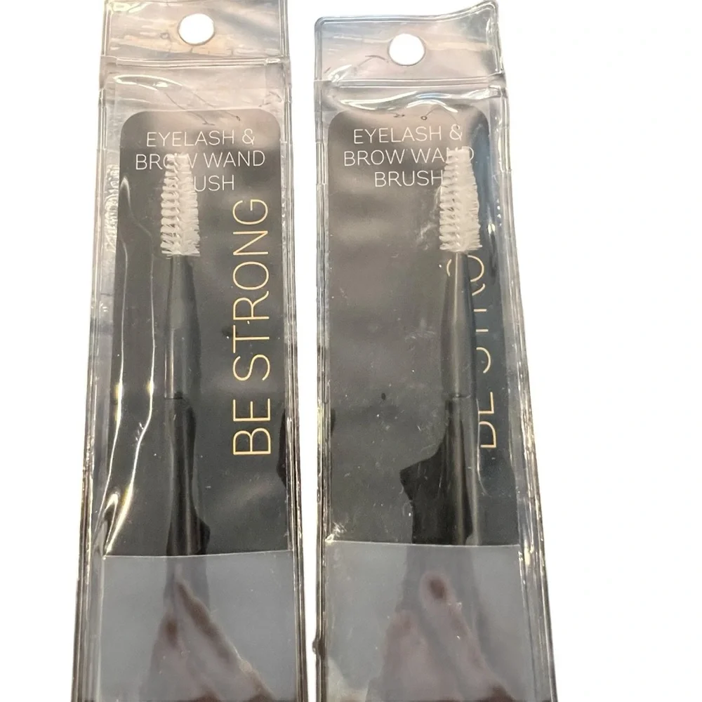 Beauty Essentials Makeup Brush 2 Pc Eyelash‎ & Brow Wand Brush Black White NEW